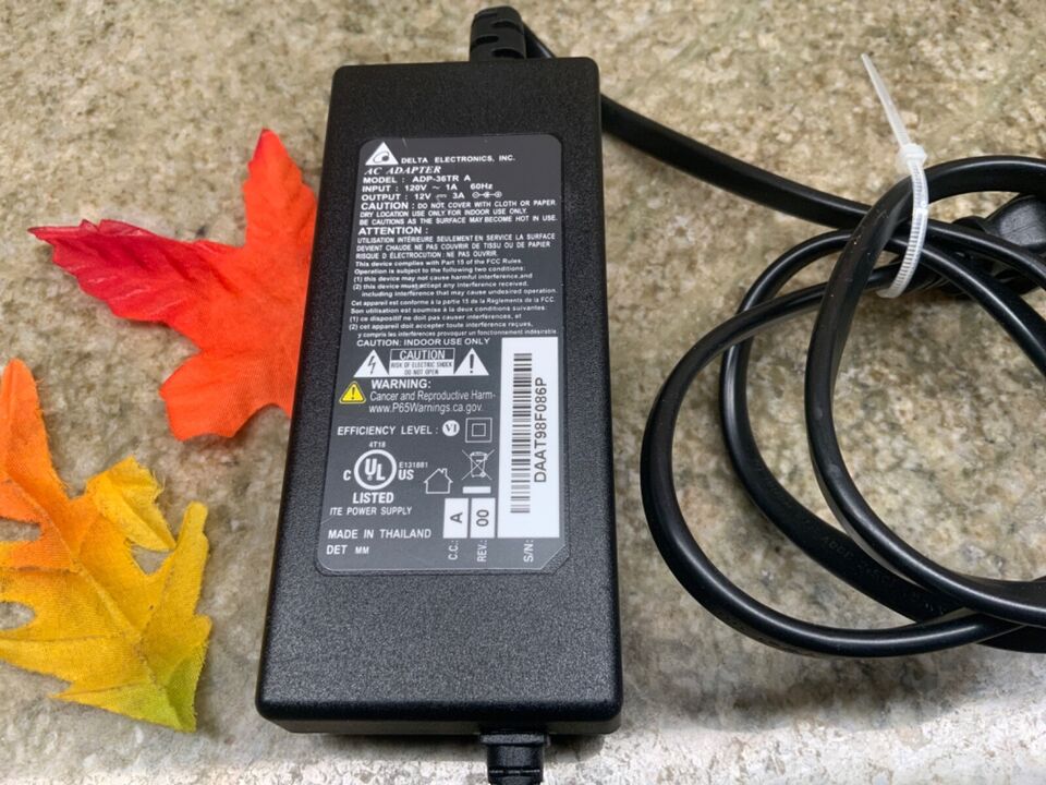 *Brand NEW* Genuine Delta Electronics 12V 3A 120V AC Adapter ADP-36TR-A ADP-36TRA Power Supply
